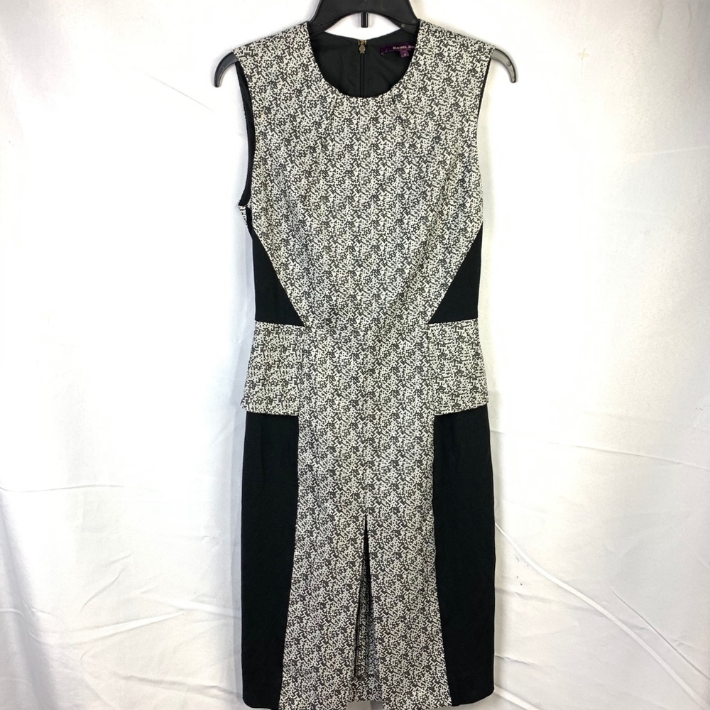 Rachel Roy Peplum Dress Black White Career Sheath - Picture 6 of 13